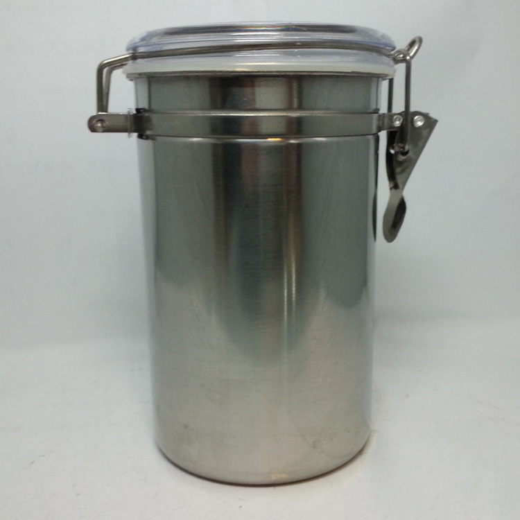 Factory direct sales of 5-inch stainless steel fresh-keeping cans, four-piece set, household tea, dried fruits, grains and cereals, colored sealed cans detail image 2