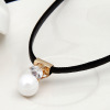 Short necklace from pearl, retro accessories, South Korea, new collection, wholesale