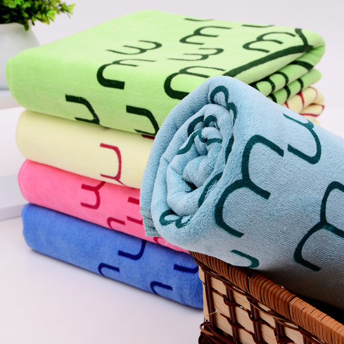 Direct factory supply ultra-fine fiber bath towel, printed, water-absorbent, quick-drying, non-shedding, 70*140 bath towel wholesale
