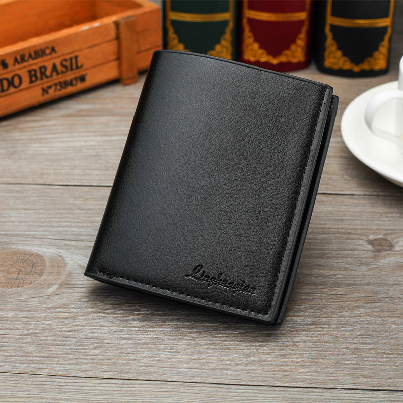 2020 New Business Imitation Leather Men's Short Wallet Fire Wallet Ticket Clip Ten Yuan Shop Stall Supply Wholesale