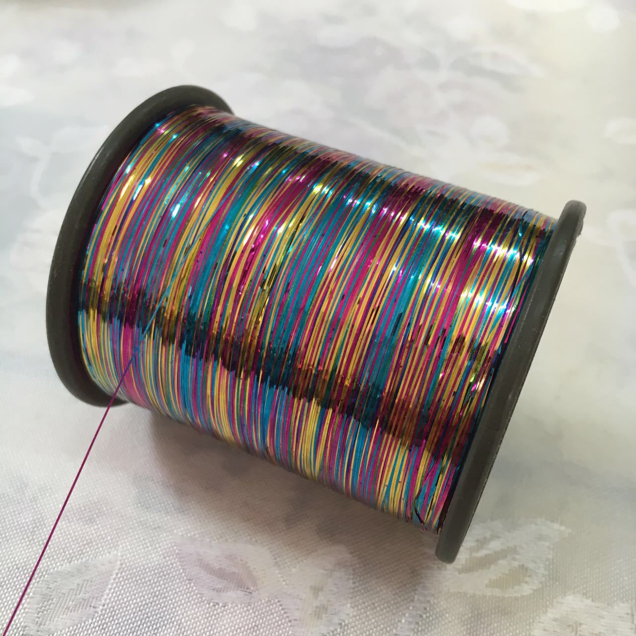 现货供应三彩 白七彩  彩虹色金银丝 M型扁平金银线