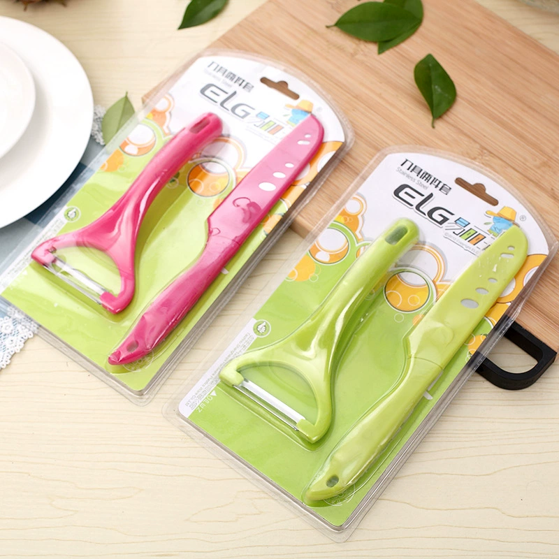 Kitchen fruit knife scraper peeling knife two-piece set peeler plastic melon and fruit planer Nordic style household multi-function