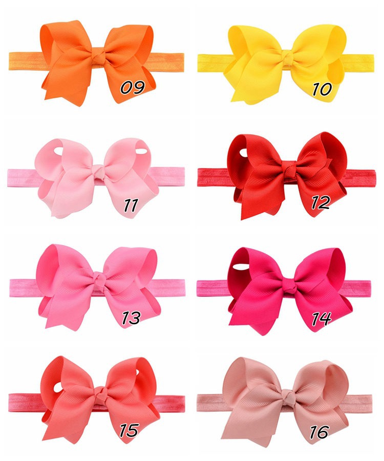 Children's Handmade Solid Color Flower Bow Baby Headband Wholesale display picture 2