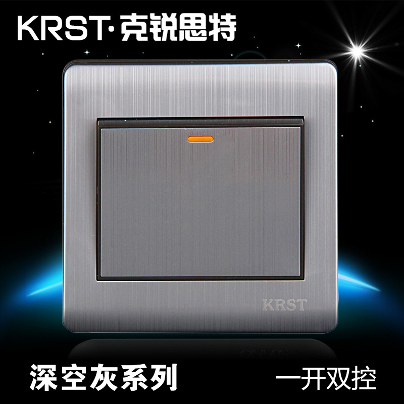 KRST Wall switch 86 Brushed stainless steel household Wenzhou Manufactor Direct selling An open dual control