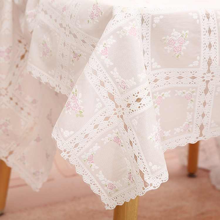 厂家直销 新款PVC蕾丝桌布 厨房餐桌防水防油餐桌布 酒店家用台布批发详情图6