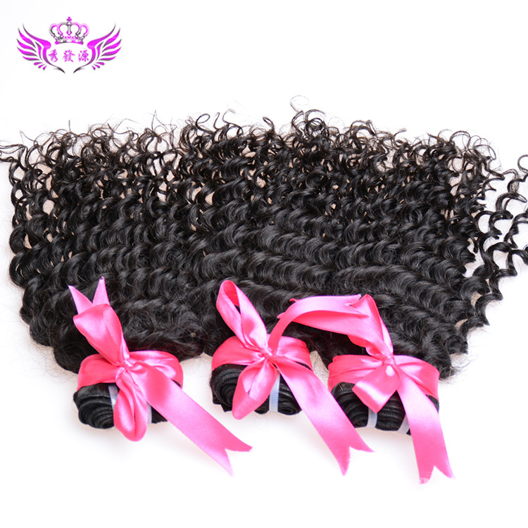 Xuchang real hair with hair, Malaysia real hair wig curtain deep curly