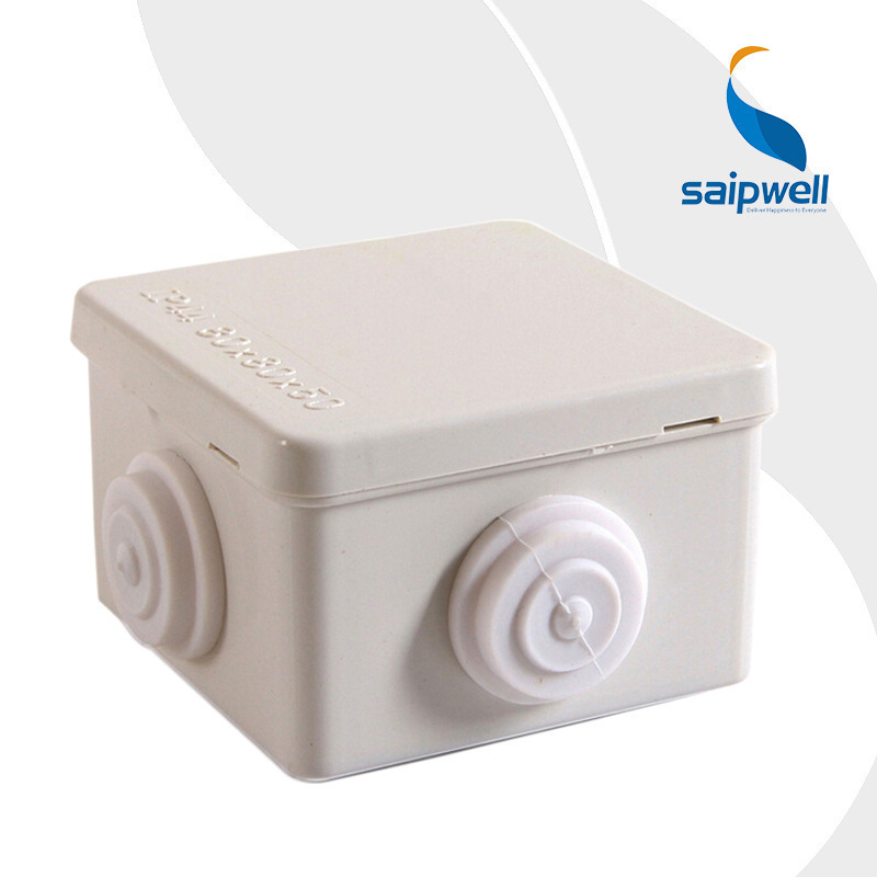供应管道安装盒 80*80*50mm接线盒 塑料带孔防水盒