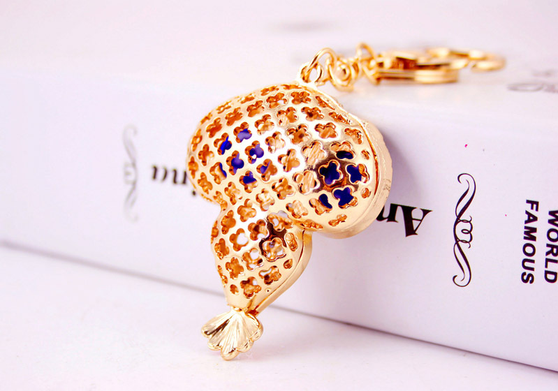 46g Weight Alloy, Metal Material Owl Pattern Unisex Gender Pink, Red, Blue, Black Color Korean  Creative Cute Cartoon Big-eyed Cute Owl Diamond Keychain 16