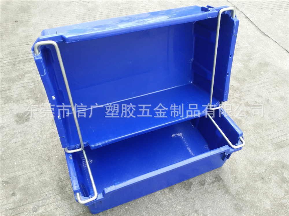 自家生产加厚全新料蓝色铁耳箱 五金电子家电汽配厂周转运输专用