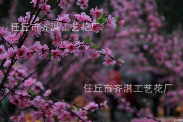 仿真桃花枝家居装饰花塑料假花粉色仿真梅花樱花园林大树绿化工程详情30