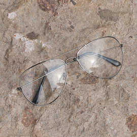 欧美大框潮流平光镜 复古金典金属眼镜框 飞行员蛤蟆镜眼镜架3026