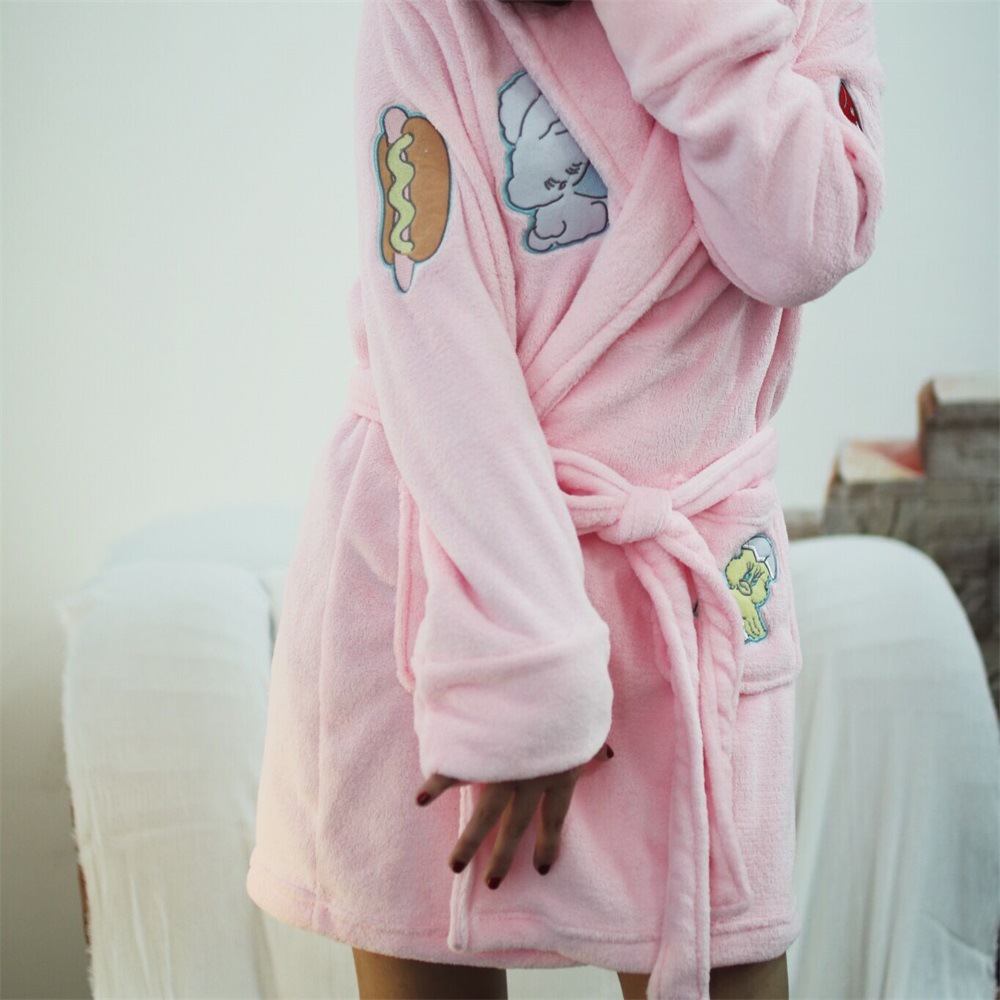 foxy yummy mart Fleece bathrobe goods in stock