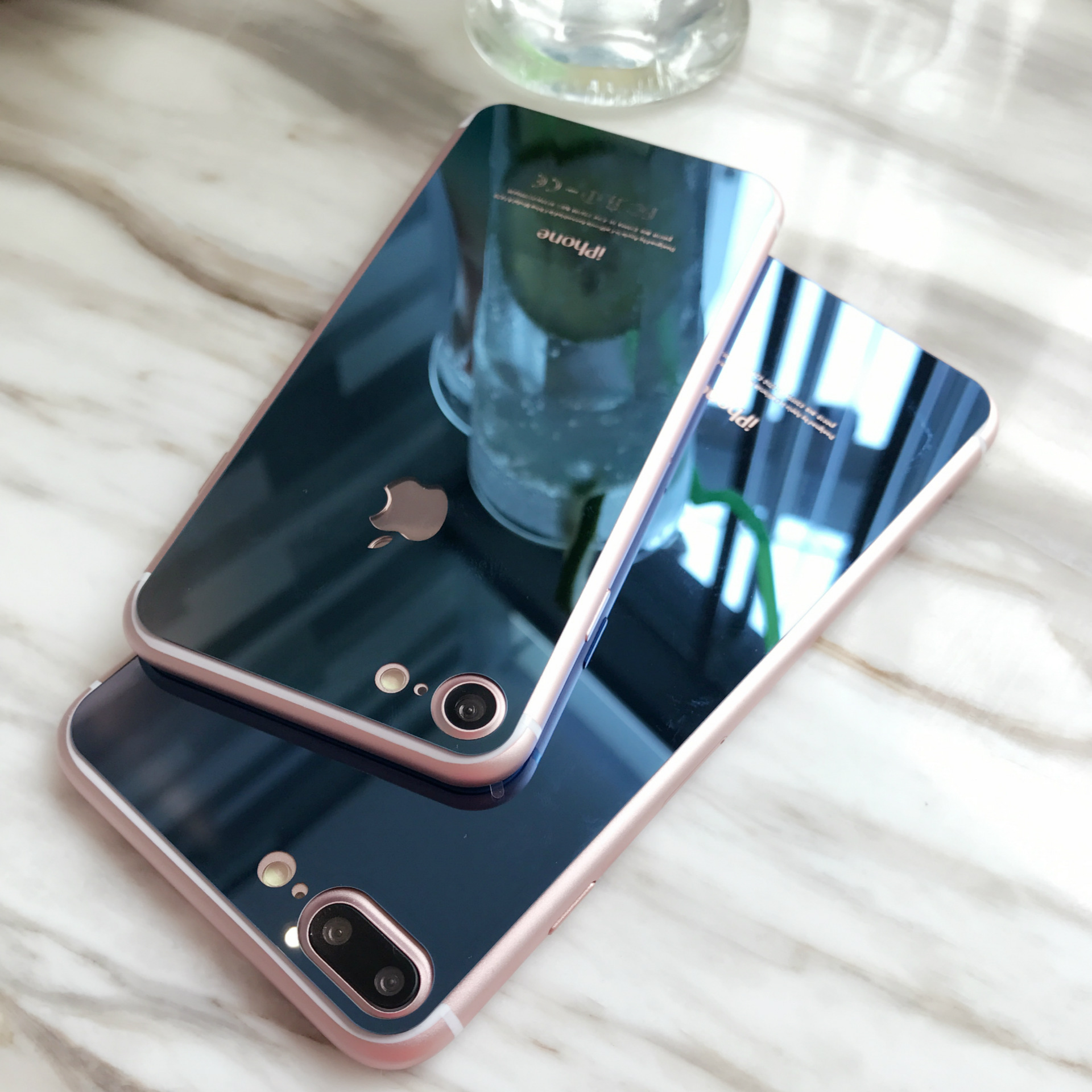 苹果6s plus手机镜面钢化保护贴膜-电镀钢化玻璃彩膜全屏
