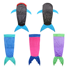 儿童外贸儿童睡袋鲨鱼睡袋 人鱼睡袋水晶绒保暖宝宝童睡袋