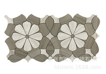 热销款荷叶型马赛克古典优雅水刀大理石卫生间阳台内墙面地砖厂家