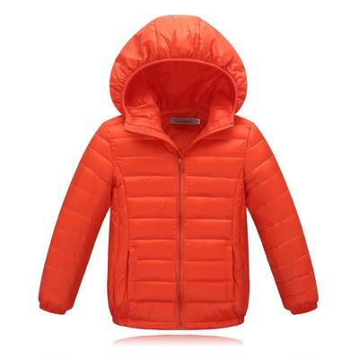 新款儿童轻薄连帽羽绒服短款童装纯色轻便外套时尚防寒服上衣园服