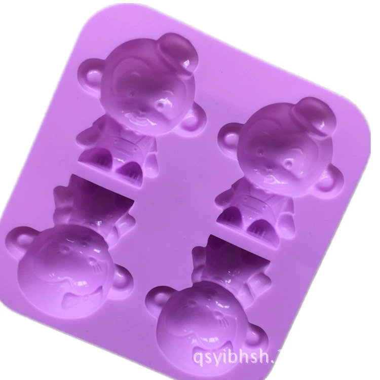 Новый DIY силиконовый пресс 4-одиночный обезьянный торт форма ручная мыловарня формы выпечки желе пудинг mold креативный