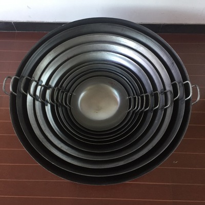 老式铁锅饭店加厚厨师炒锅无涂层不粘锅燃气猛火灶专用熟铁锅