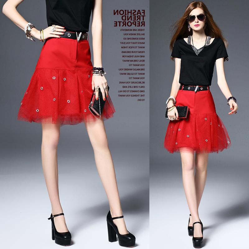 夏季新款包臀裙子夏半身裙不规则网纱蓬蓬A字裙女裙潮