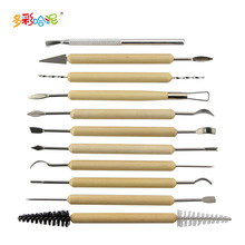 跨境11件镭丝刀 软陶泥塑粘土diy陶艺工具雕刻油泥雕塑工具刀套装