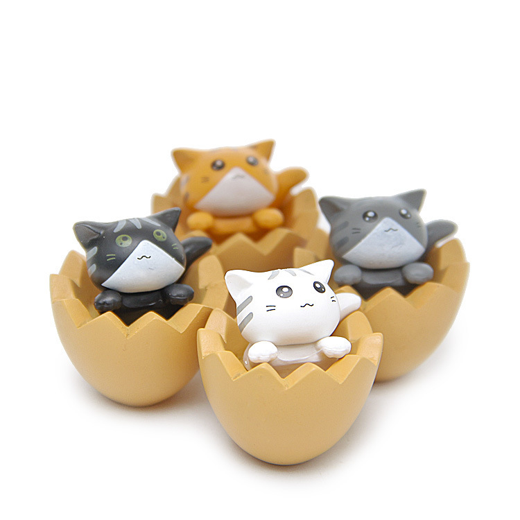 치킨 년 판 귀여운 달걀 껍질 고양이 손으로 만든 DIY 마이크로 조경 원예 조경 인형 창조적 인 손으로 만든 인형