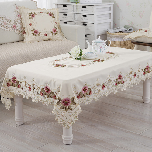 218 Deep European Country Embroidered Tablecloth, Table Banner, Chair Cover, Coffee Table Cloth, Tablecloth