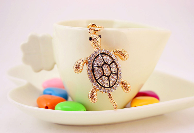 26g Weight Alloy, Metal Material Constellation Pattern Men'S Gender Wholesale Diamond Small Turtle Animal Metal Pendant Car Key Chain 2