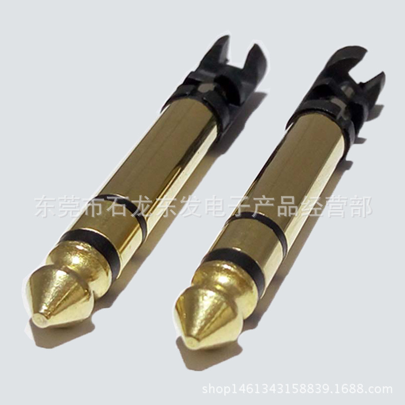 6.35mm麦克风插头 电子钢琴 6.3立体镀金公头电镀录音