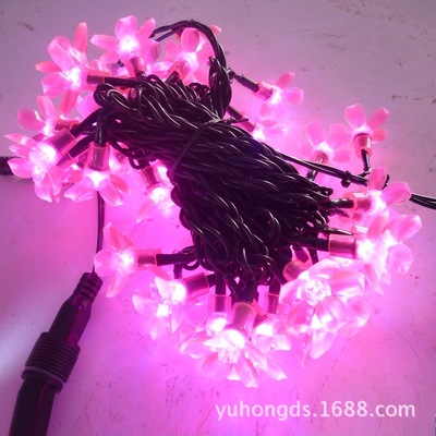 节日灯串厂家桃花灯串 户内外可串兿防水装饰圣诞节日灯|ru