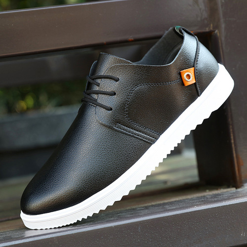 Factory direct sales of autumn new casual leather shoes, breathable men's trendy sneakers, fashionable British and Korean sports shoes