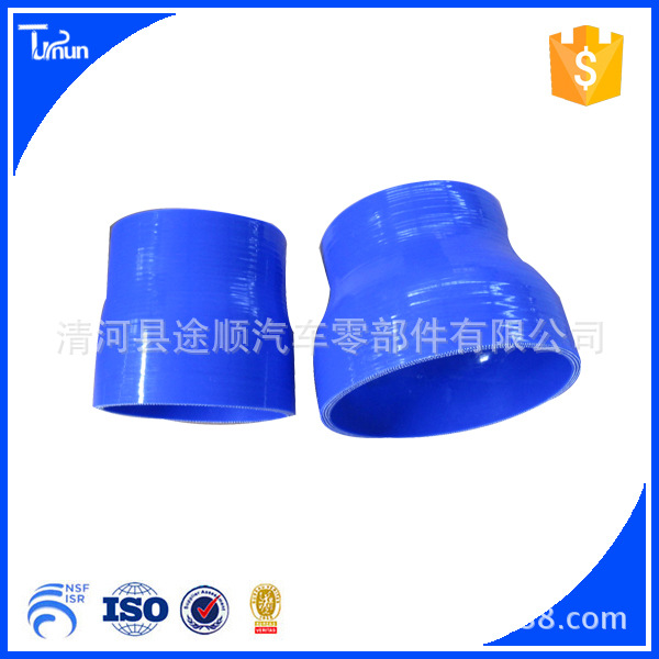 途顺生产汽车硅胶管单驼峰内径76mm蓝色夹布硅胶管