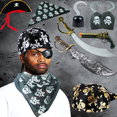 Halloween Pirate Series Costume Caribbean Pirate Cosplay Pirate Knife Versatile Pirate Scarf Hat