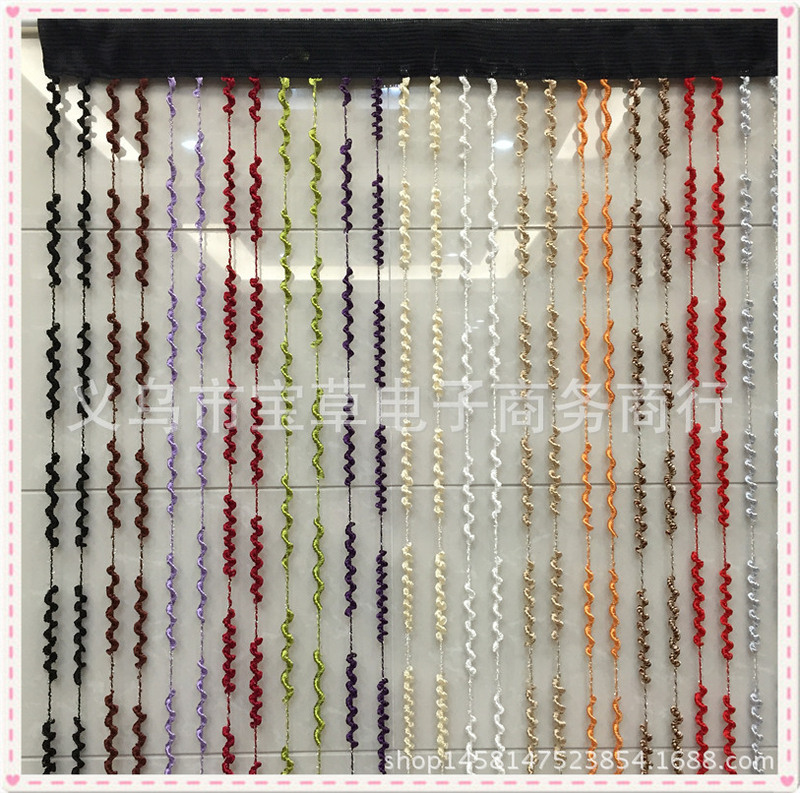 Special Single Color Luxury 1*2 String Spiral Threaded Wire Curtain/door Curtain/partition Entrance Curtain/decorative Curtain