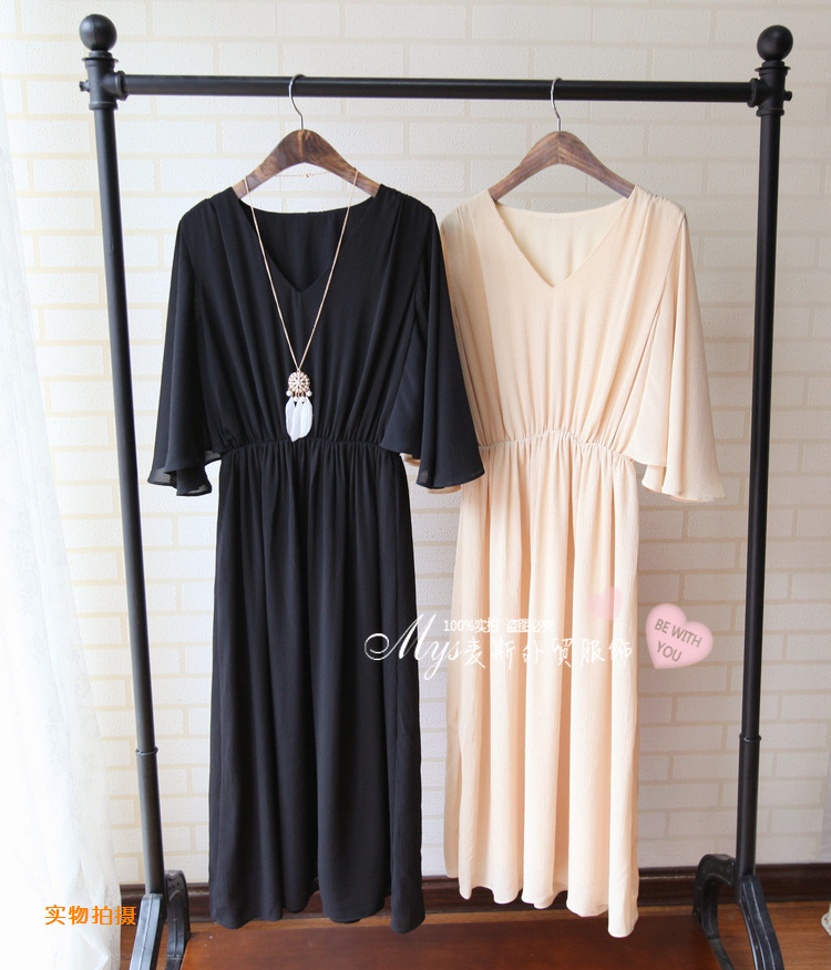 【女神連衣裙OP】韓版*超垂墜感~超長裙飛袖設計