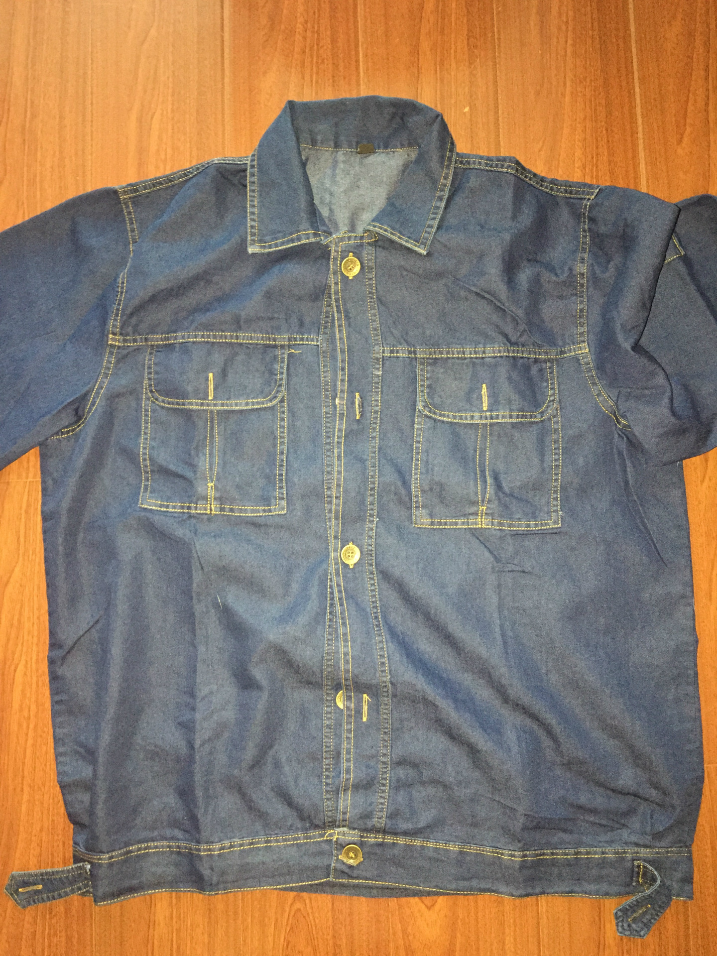 厂家直销夏季薄款牛仔套装 水洗牛仔服 防尘喷漆 工地建筑工作服