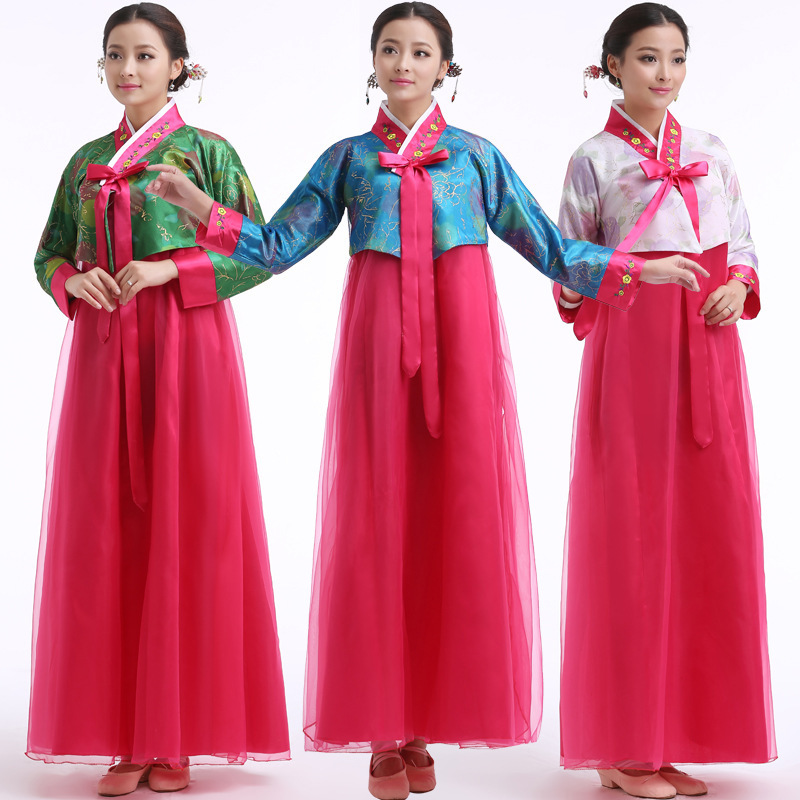 Korean ethnic minorities clothing traditional Korean traditional folk dance hanbok dress for women