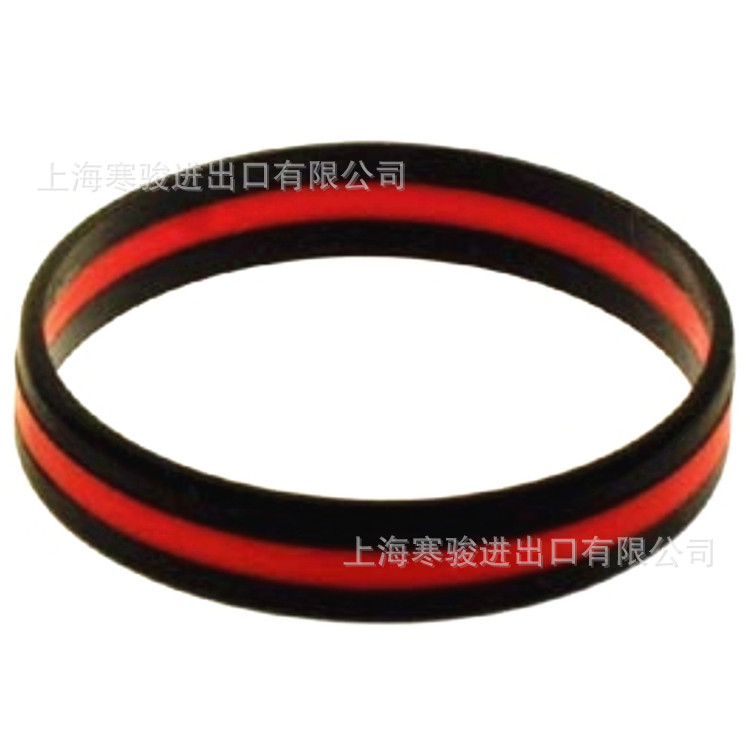triband thin red line 硅胶手环 黑色红色黑色 三层色 手腕带