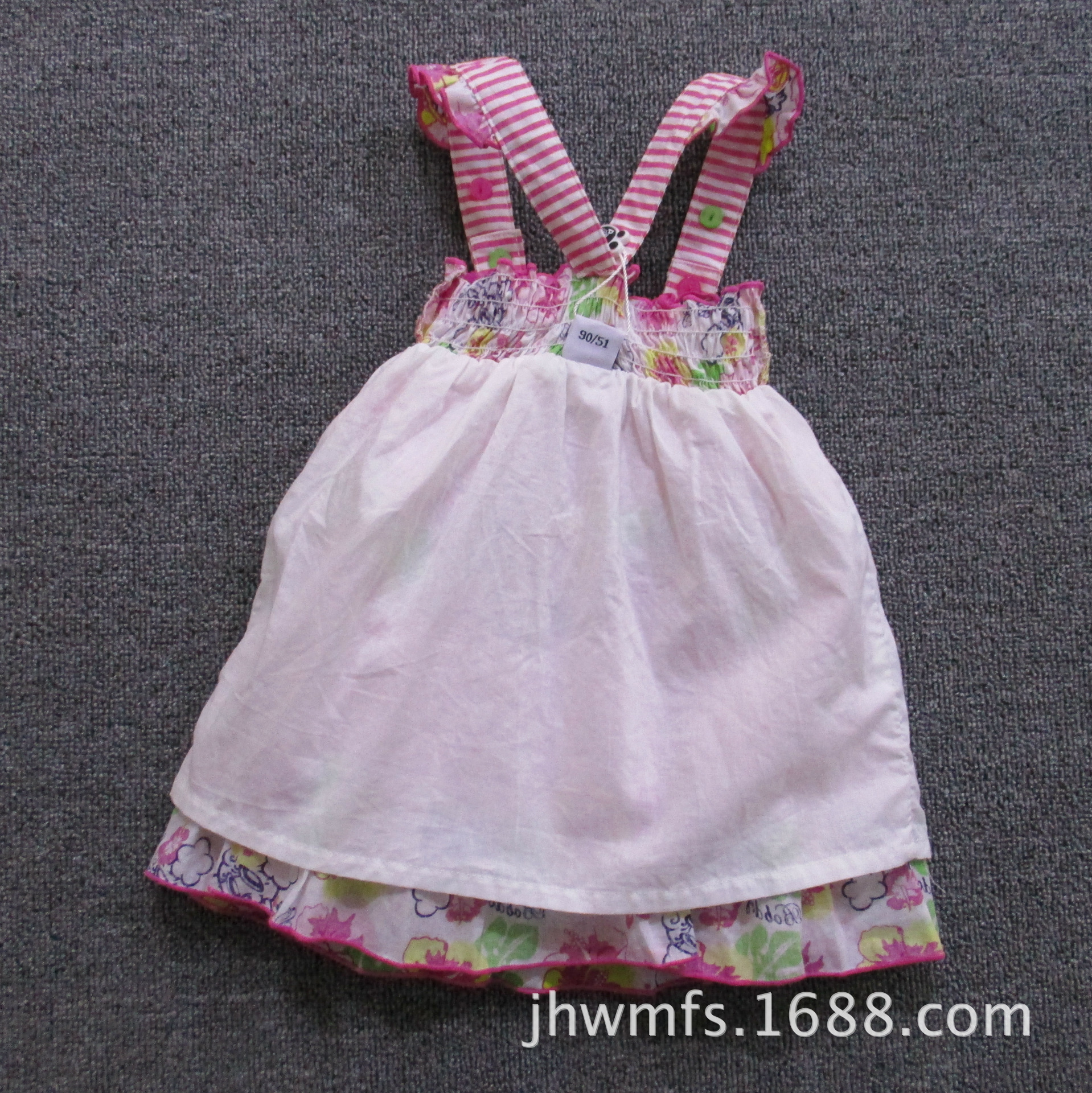 外貿原單花朵吊帶裙