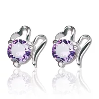 Серьги из меди и серебра в корейском стиле, оптом