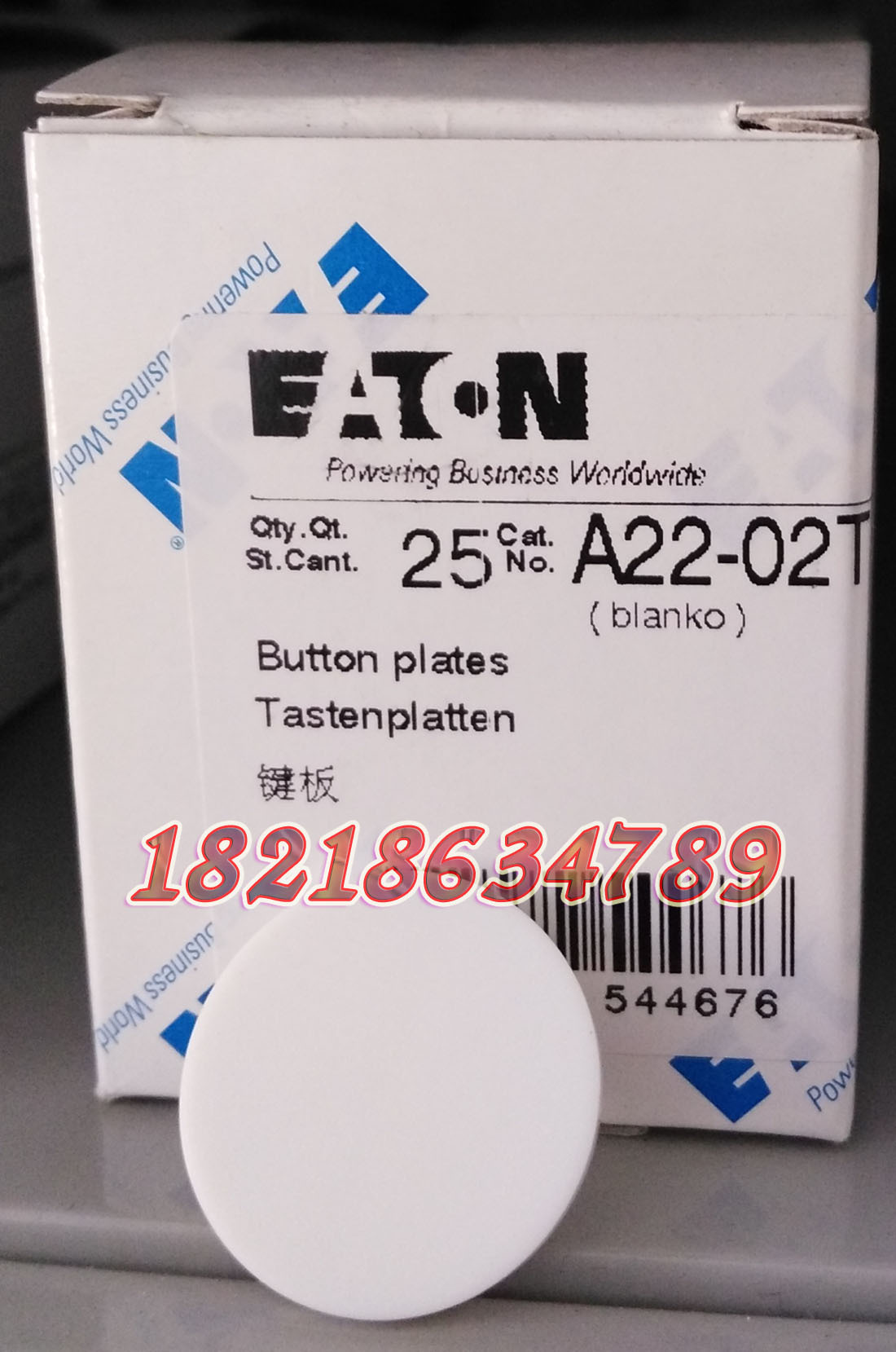 EATON MOELLER A22-02T穆勒按钮标志牌原装正品现货