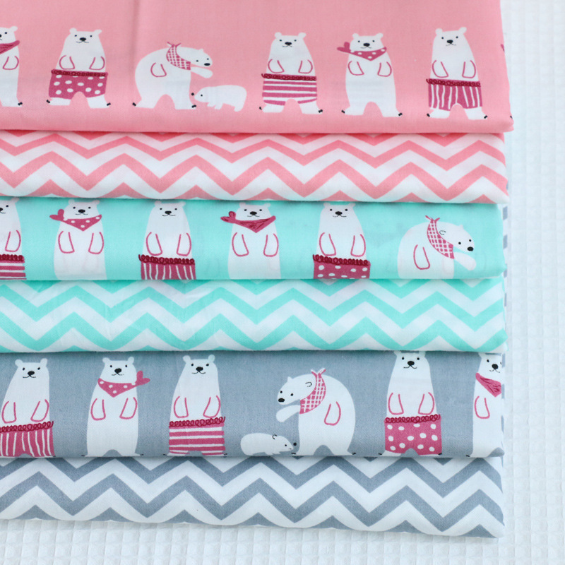 卡通小熊纯棉印花布料 幼儿园床单宝宝棉衣被套全棉面料厂家批发