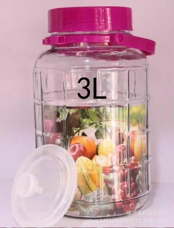 厂家供应3L加厚玻璃瓶葡萄酒瓶方格梅酒瓶泡酒瓶