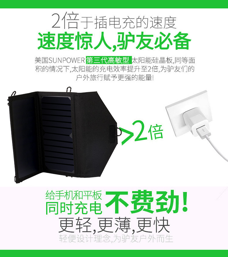 Chargeur solaire - 5 V - batterie 10000 mAh - Ref 3395994 Image 9