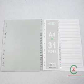 厂家直销可印刷 卡隔页纸索引纸印数字 11孔PP塑料分类页