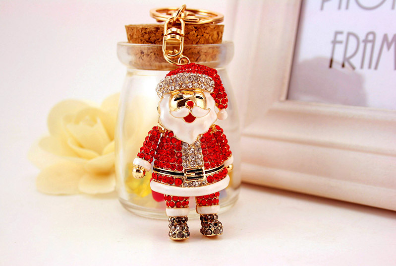 200g Weight Alloy, Metal Material Doll Pattern Unisex Gender Korean Diamond-studded  Christmas Metal Pendant Keychain 3