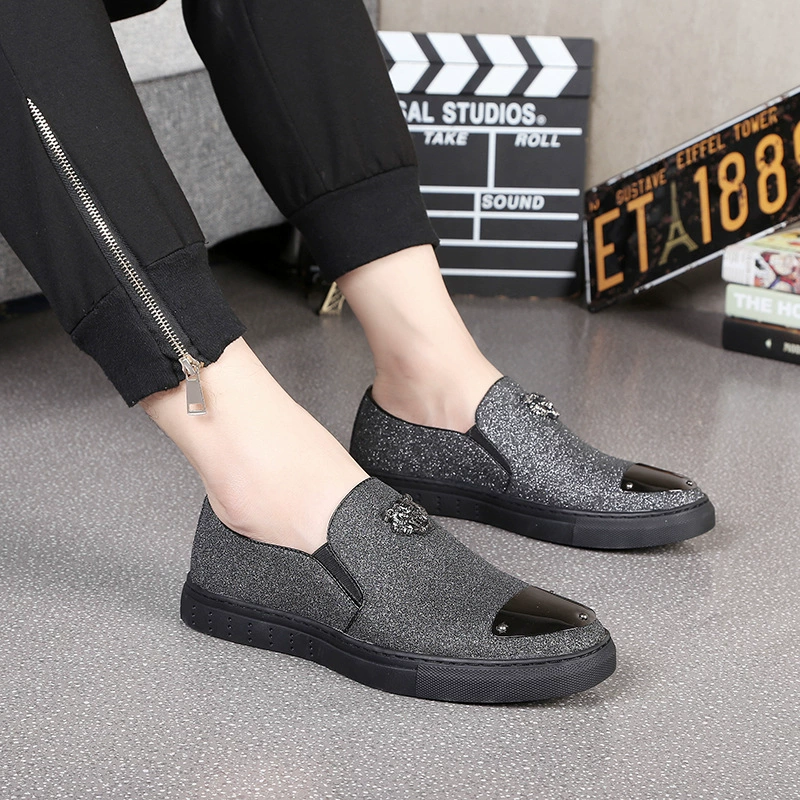 2022 новые летние мужские слипоны с головой тигра, модные Универсальные повседневные туфли с мягкой подошвой 5211