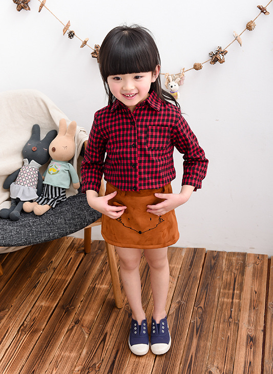 Chemise fille à manche longue en coton - Ref 2087383 Image 9