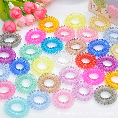 大號電話線發圈 彈性電話繩頭繩 糖果色發繩2元店貨源