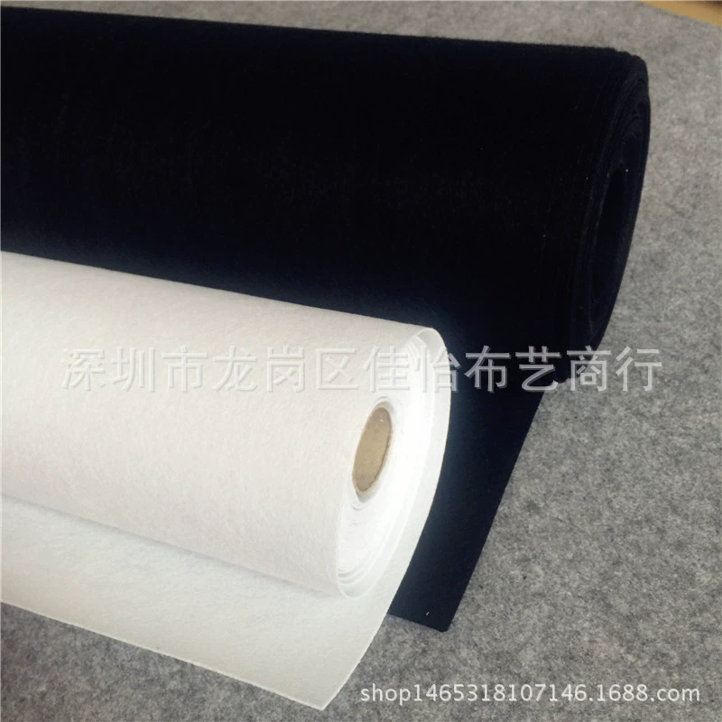 Специальное предложение нетканого материала 1 мм, черно-белая игольная хлопчатобумажная нетканая ткань, бархатная ткань, базовая ткань с компьютерной вышивкой, производитель готовых запасов