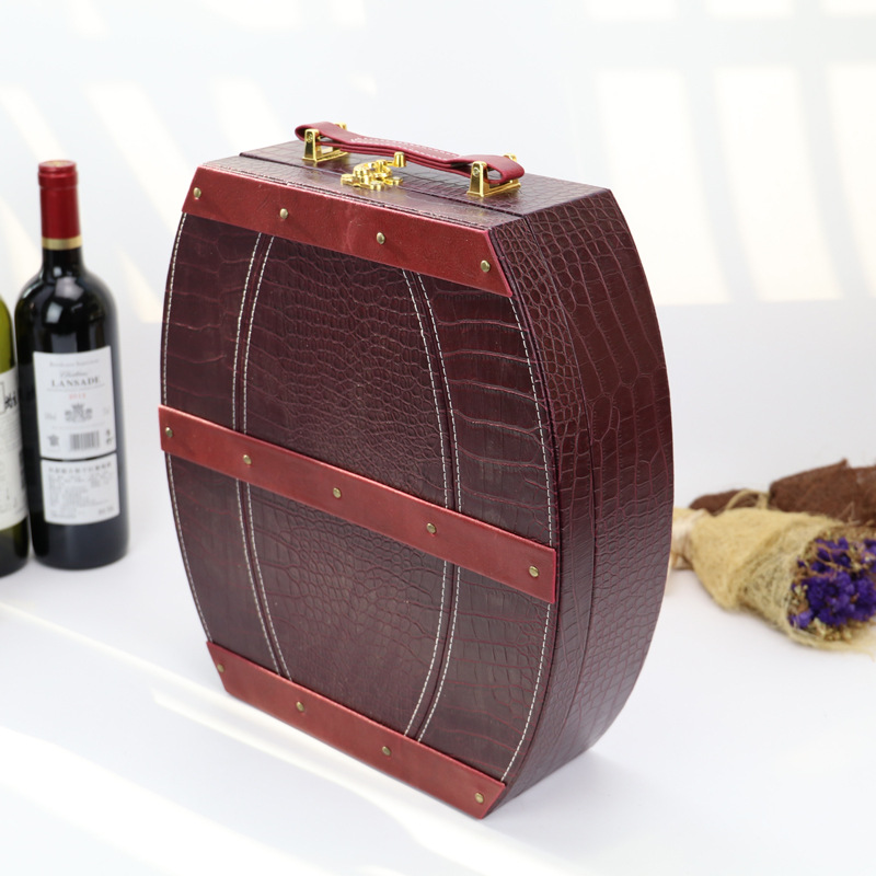 厂家直销法国皇家酒庄高端红酒盒包装盒精典皮革复古工艺礼品盒子